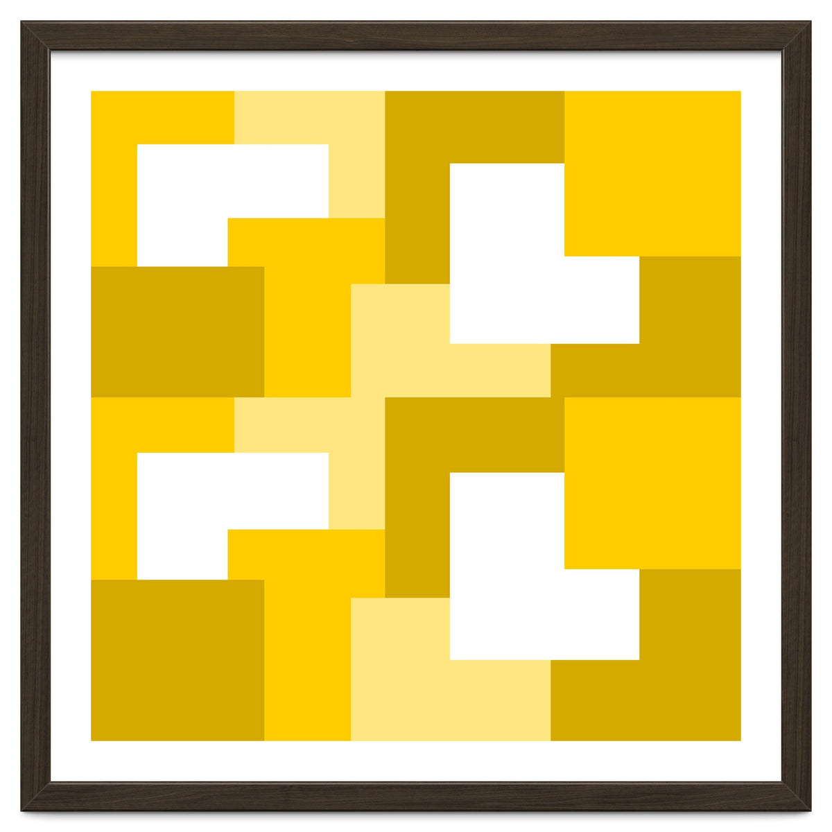 Yellow Abstract Square Tiles Pattern