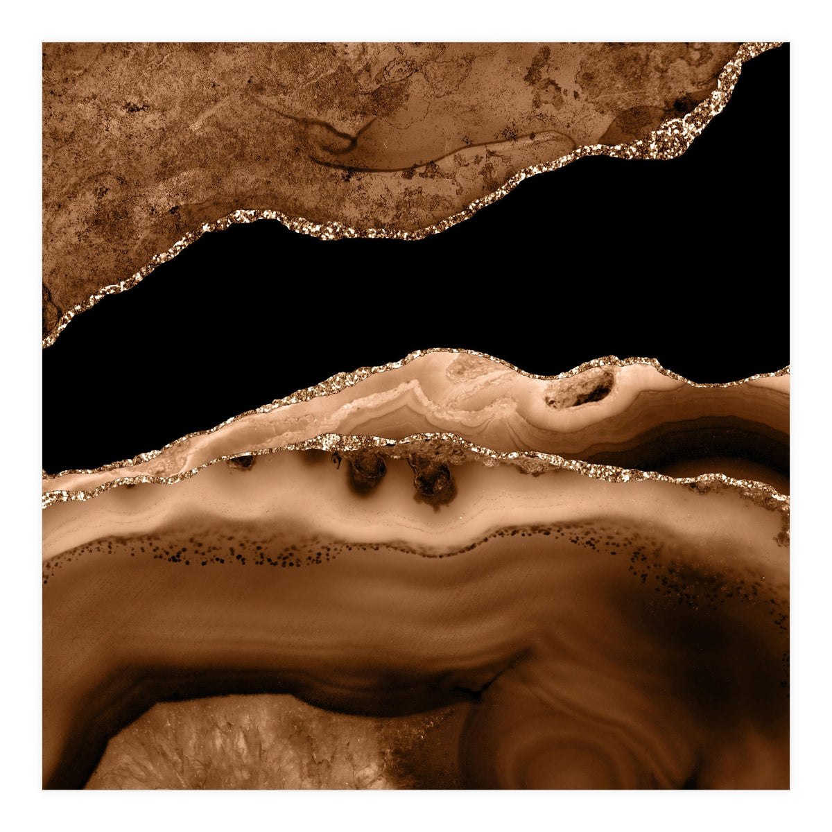 Brown & Gold Agate Texture 13 (Print Only)