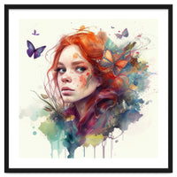 Red Hair Butterfly Glance