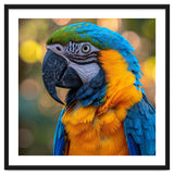 Blue And Yellow Macaw Parrot Close Up Detailed Shot thumbnail