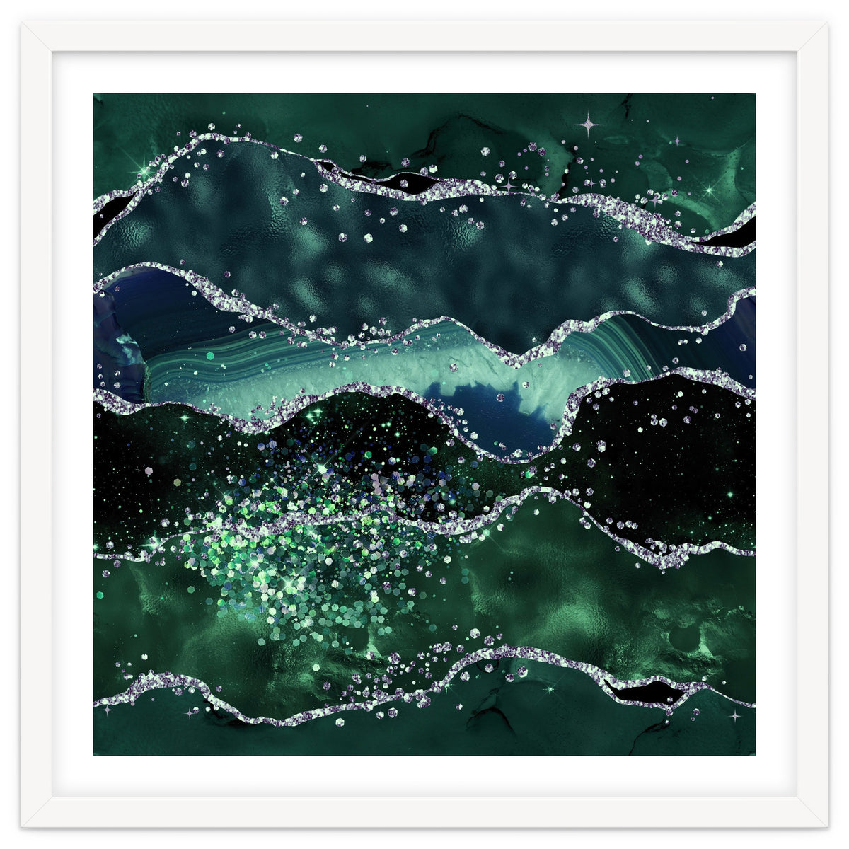 Emerald Glitter Agate Texture 05