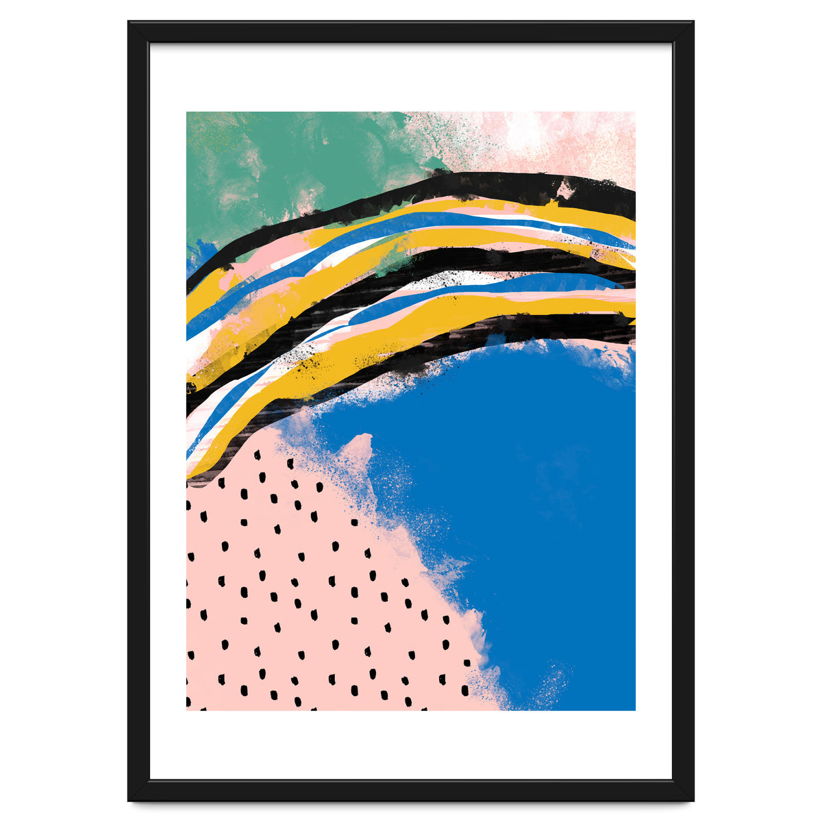 Abstract Pink Blue Dreamy Painting