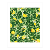 Lemonade Garden, Green Fresh Lemon Botanical Illustration, Vibrant Summer Tropical Fruit Nature (Print Only) thumbnail