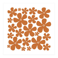 Brown Flowers Pattern (Print Only)