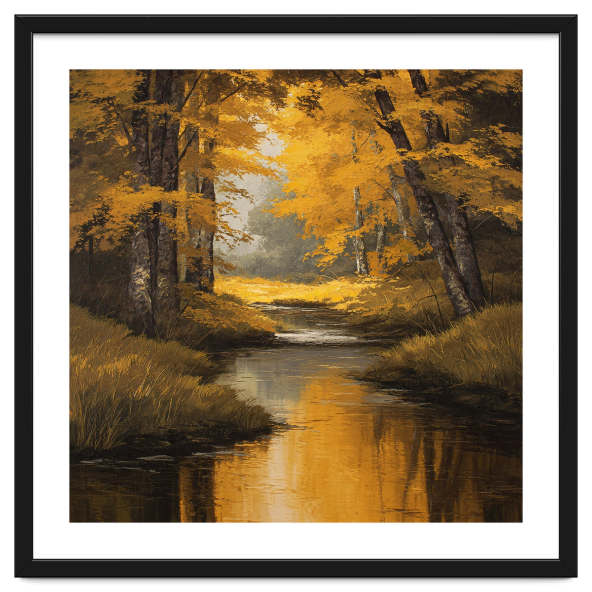 Golden Autumn Forest River