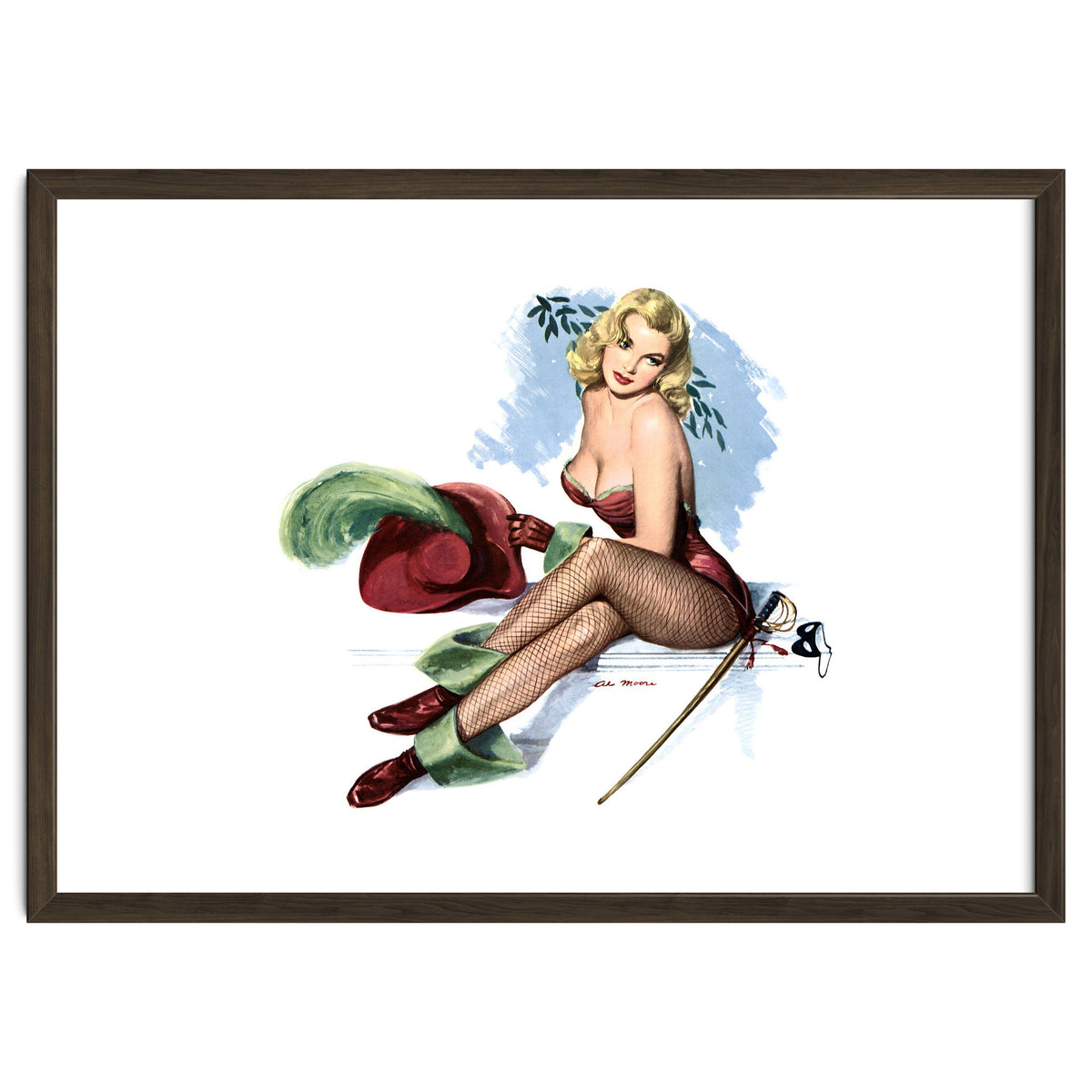 Pinup Sexy Girl Posing In Zorro Costume