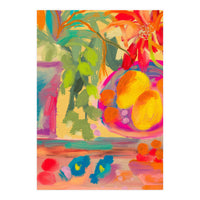 Colorful abstract summer lemons floral still life  (Print Only)