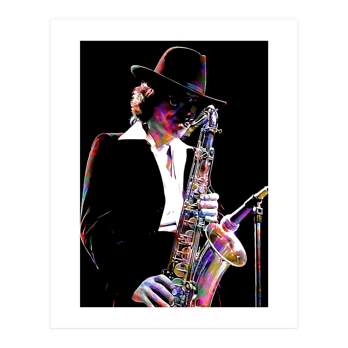 Gato Barbieri  Argentine Jazz Saxophonist Colorful Art (Print Only)