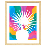 Fan Palm, Tropical Nature Botanical Colorful Watercolor, Abstract Jungle Rainbow Boho, Eclectic Plants Contemporary Modern thumbnail