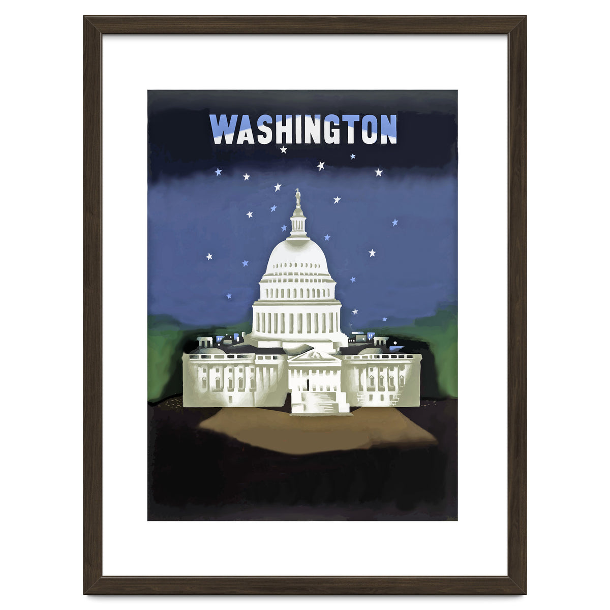 Washington, White House at Night