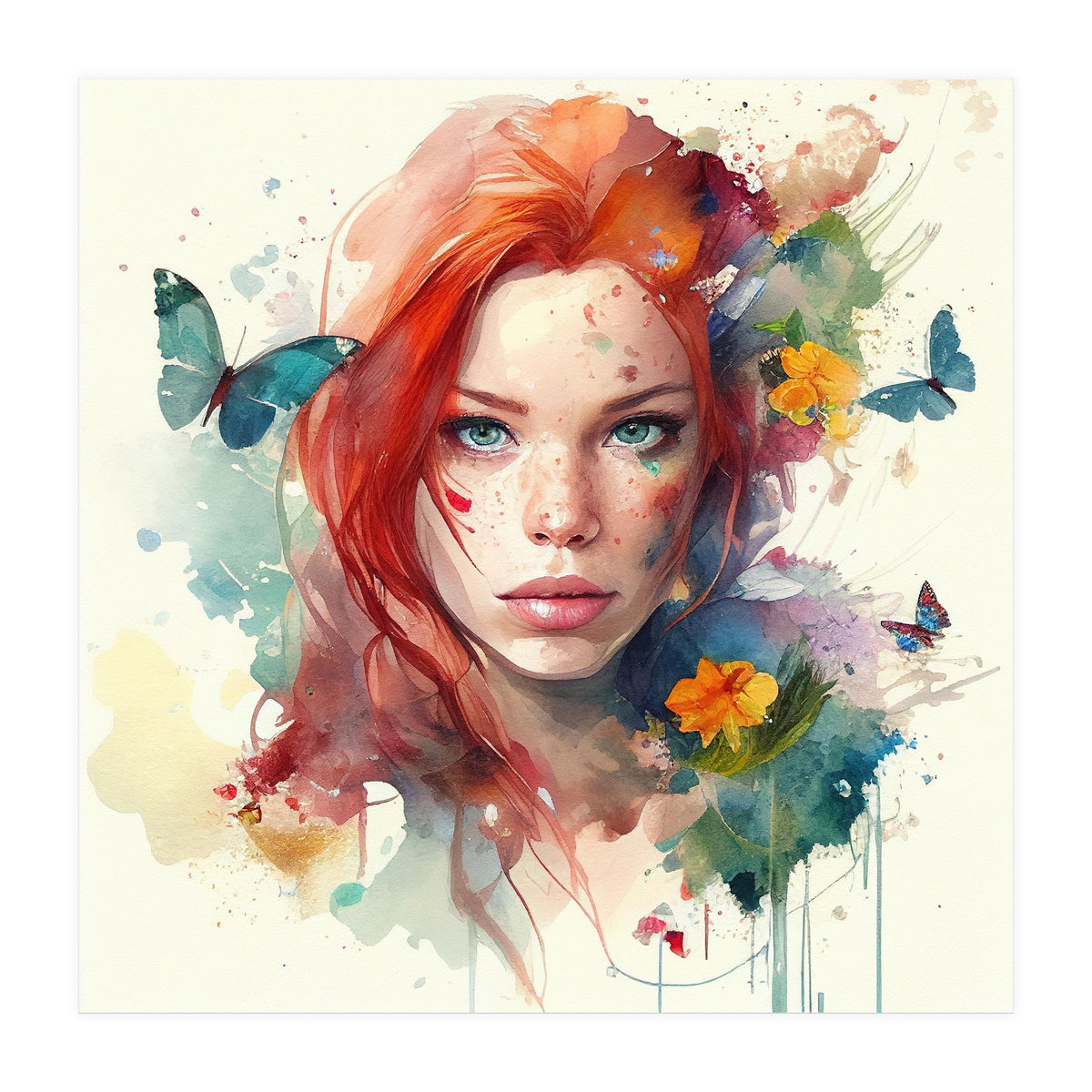 Red Hair Butterfly Light (Print Only)