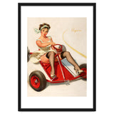 Pinup Sexy Girl On A Go Cart Car thumbnail