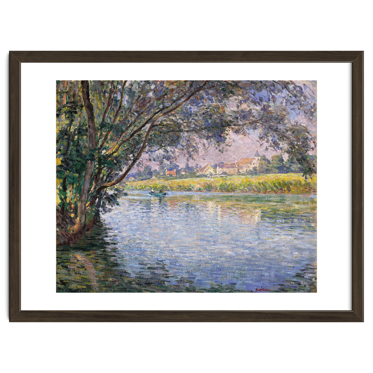 Henri Lebasque (Champigné, 1865-Le Cannet, 1937). Banks of the RIver Marne near Montévrain (ca. 1...