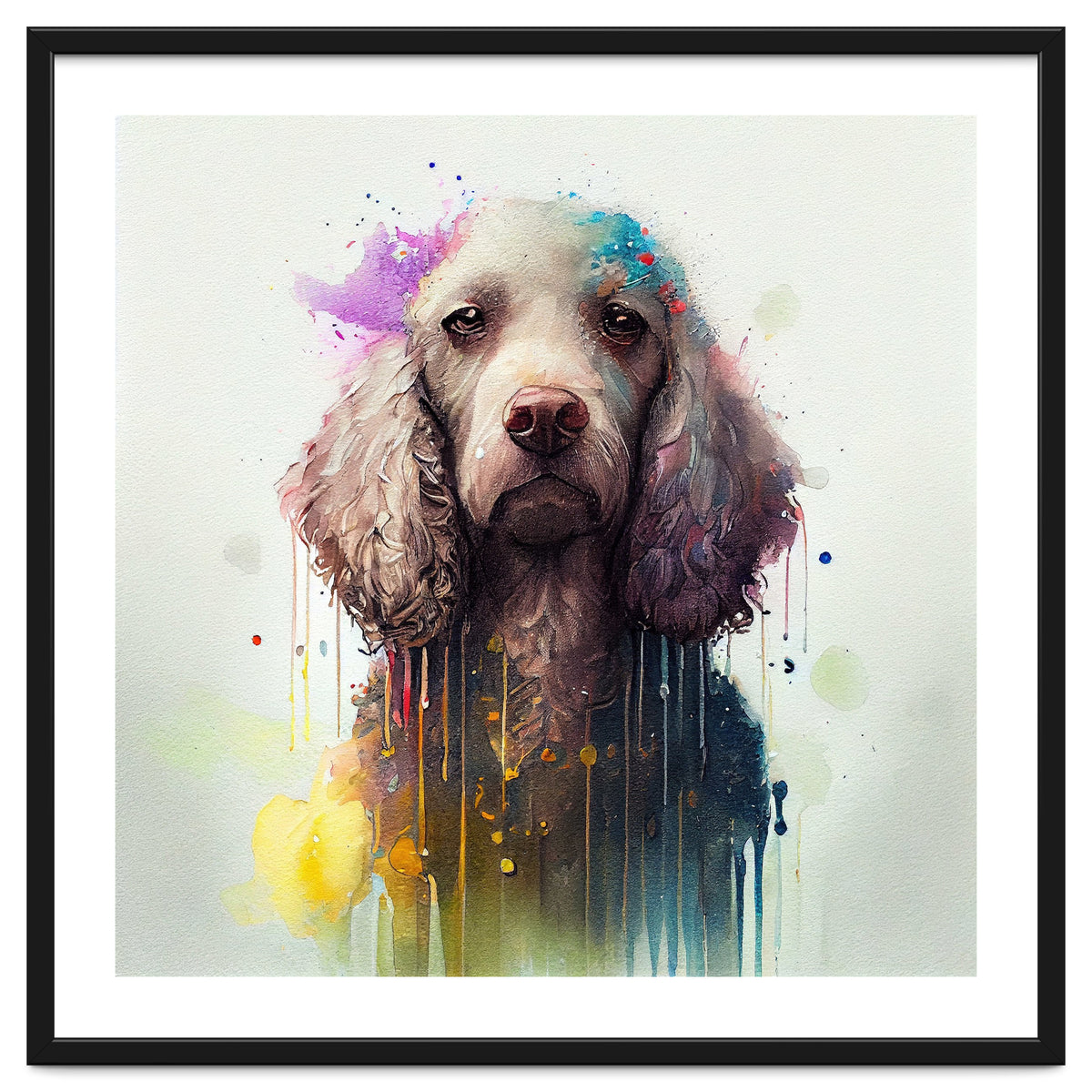 Watercolor Poodle Dog