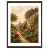Idyllic Sunlit Cottage Garden Oil Painting thumbnail