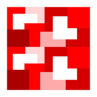 Red Abstract Square Tiles (Print Only)