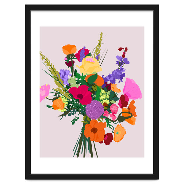 Zeal, Flowers Bouquet Botanical Nature, Blossom Floral Positivity Hope Bloom, Colorful Happy Bright Vintage Gift