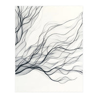 Abstract Black Branching Lines Flowing (Print Only)