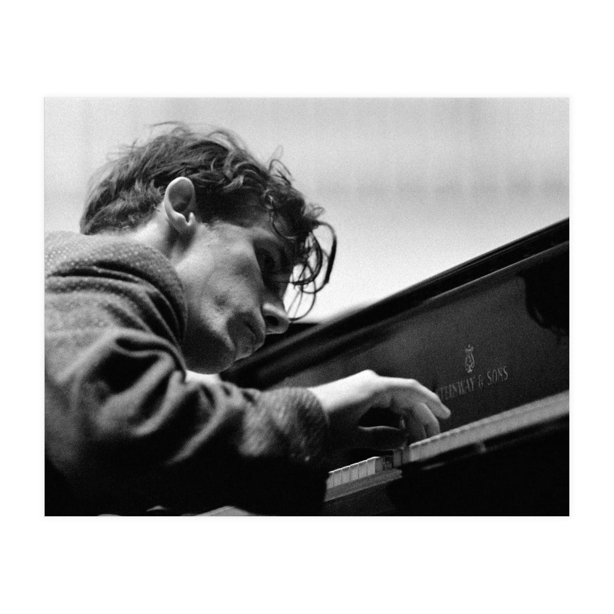 Pianist Glenn Gould with the Berlin  Philharmonic Orchestra under Herbert von Karajan. Berlin,1957. (Print Only)