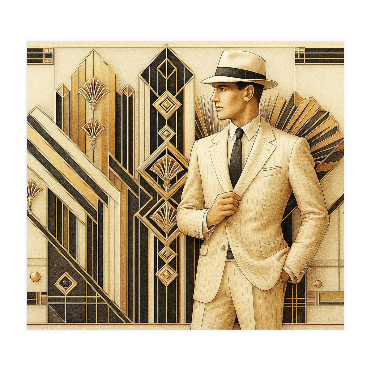 Gatsby Gentleman Art Deco Scene (Print Only)