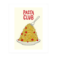 Pasta Club Illustration, Spaghetti and Tomatoes Art Print for Kitchen Wall Decor (Print Only)