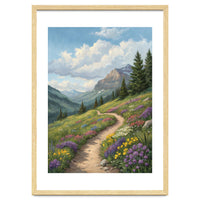 Serene Alpine Path Through Summer Wildflowers