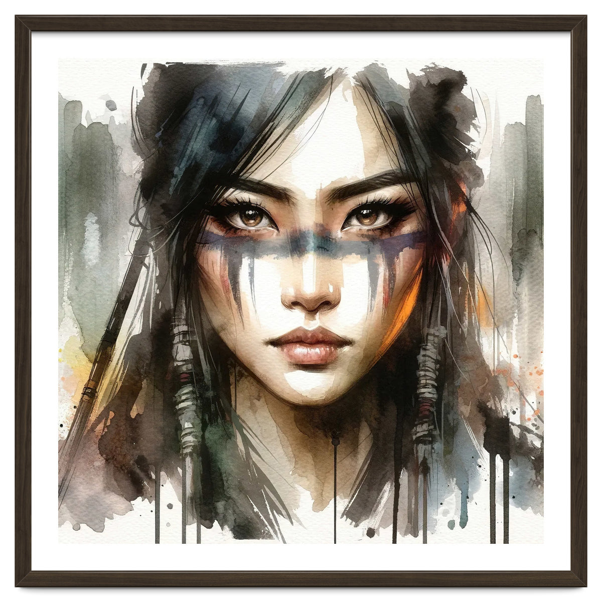 Ethereal Asian Warrior Gaze