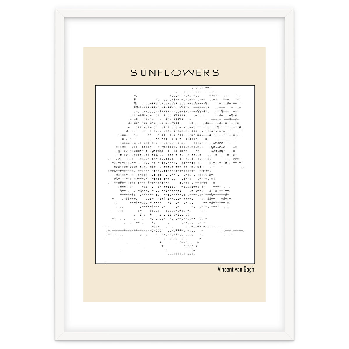 Sunflowers – Vincent van Gogh (1888) (ascii art)