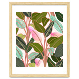 Color Paradise, Tropical Colorful Modern Bohemian Illustration, Eclectic Botanical Plant thumbnail