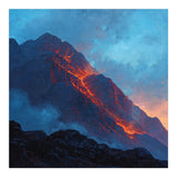 Dramatic Mountain Summit with Fiery Sunset Alpenglow (Print Only) thumbnail