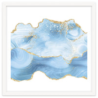 Blue & Gold Glitter Agate Texture 05