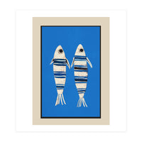 Minimal Fish On Blue (Print Only)