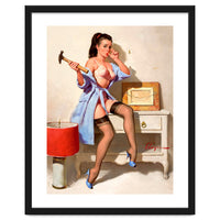 Hot Pinup Girl With A Hammer