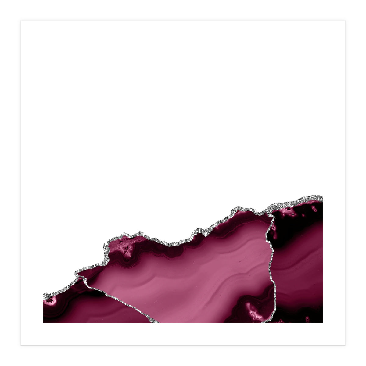 Burgundy & Silver Agate Texture 13  (Print Only)
