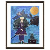 Cassandra, the Little Witch, with Merlin, the cat, and Circe, the Raven thumbnail