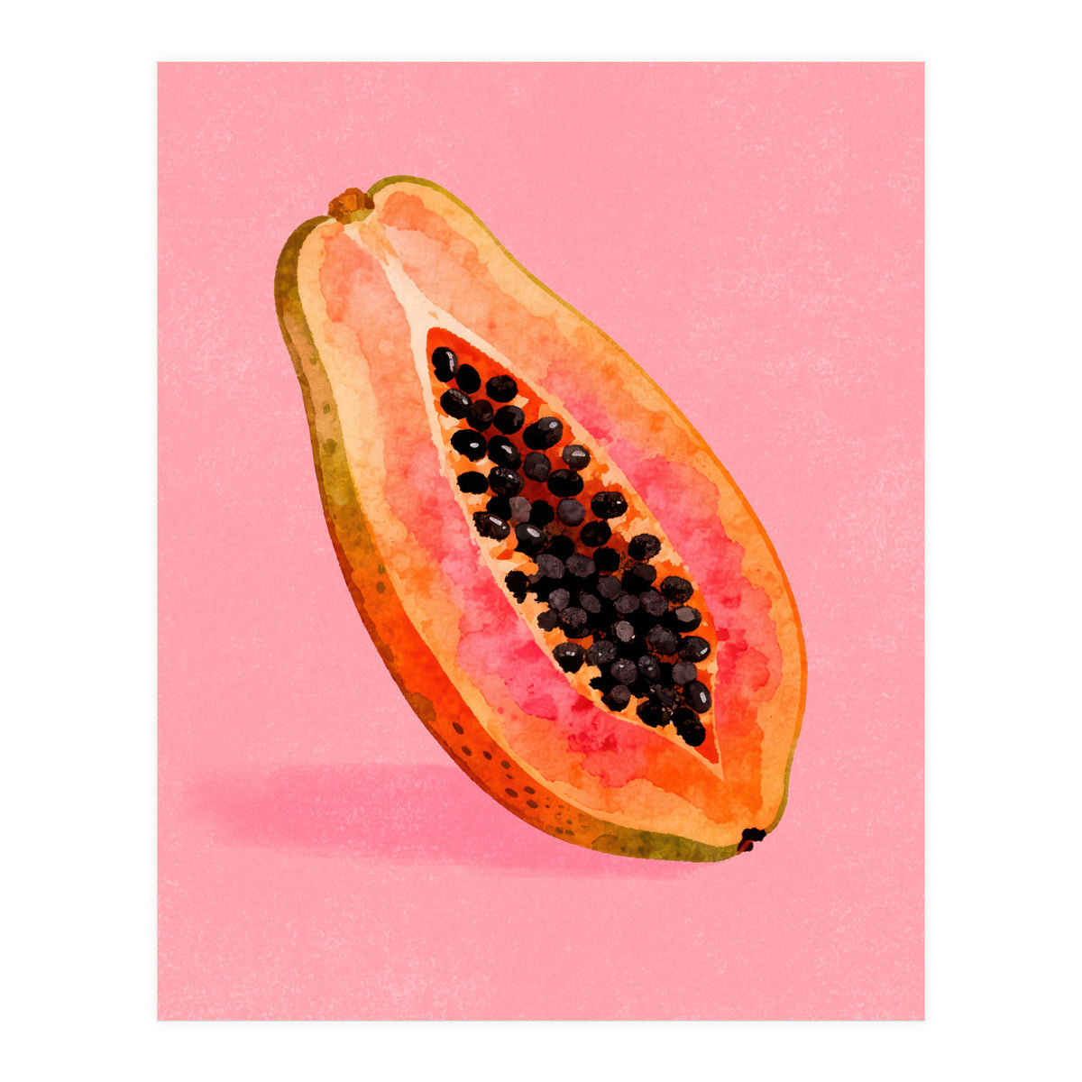 Papaya fruit illustration (Print Only)