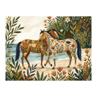 Horses In Blooming Paradise (Print Only)