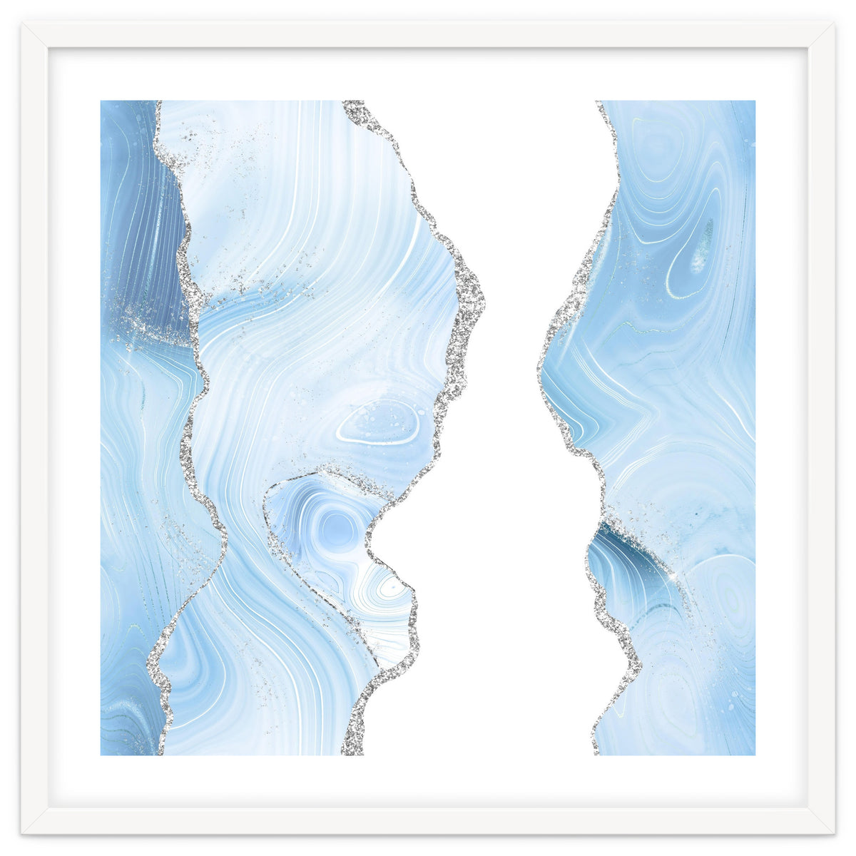 Blue & Silver Agate Glitter Texture 06