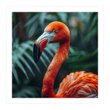 Close Up Of A Vibrant Orange Flamingo Bird (Print Only) thumbnail