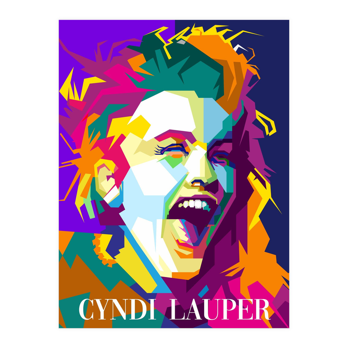 Cindy Lauper 80s Retro Singer Art WPAP (Print Only)