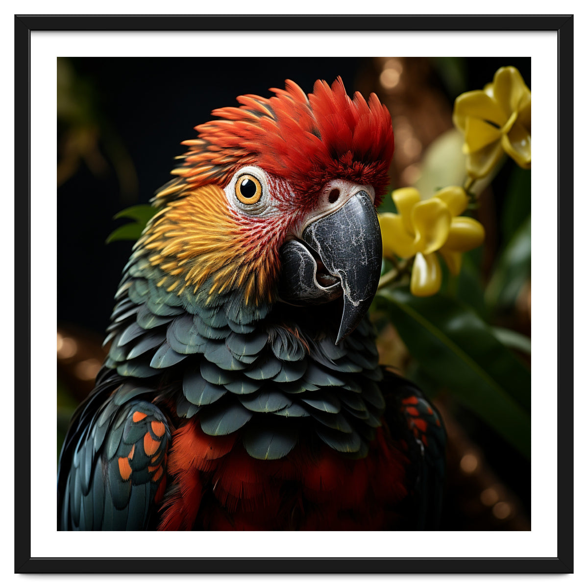 Vibrant Macaw Parrot With Red And Yellow