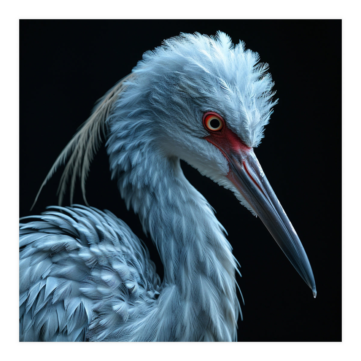 Striking Portrait Of A Blue Heron Bird (Print Only)