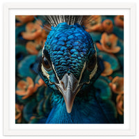 Close Up Portrait Of A Peacock Head