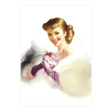 Beautiful Smiling Lady In White (Print Only) thumbnail