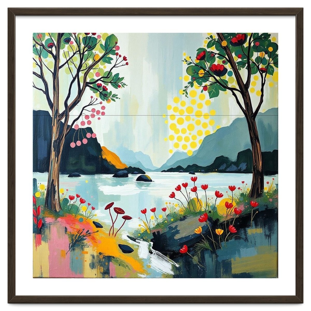 Serene Mountain Lake Landscape
