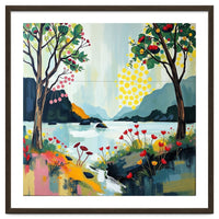 Serene Mountain Lake Landscape