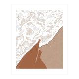 Shorelines, Girl On Ocean Beach, Sea Nature Landscape Travel Summer, Bohemian Black Woman Sand Waves Self Care (Print Only) thumbnail