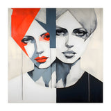CHIC, Fashion in it's simplist form, two chic women head and shoulders portrait. (Print Only) thumbnail