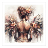 Ornate Floral Back Portrait (Print Only) thumbnail