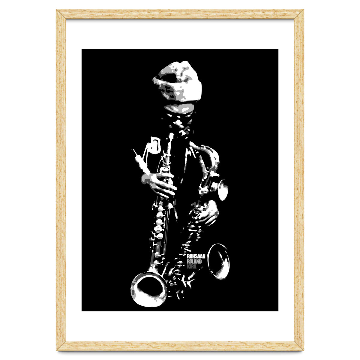 Rahsaan Roland Kirk Jazz Music Legend in Grayscale